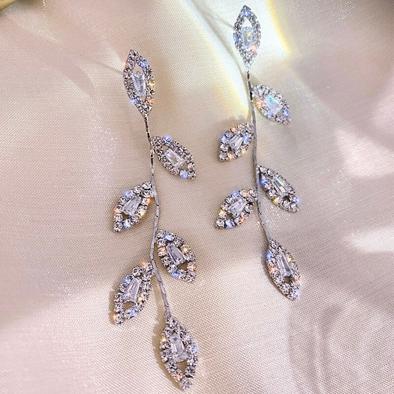 Wedding Jewelry - Cubic Zirconia Bridal Earrings - Available in Gold and Silver