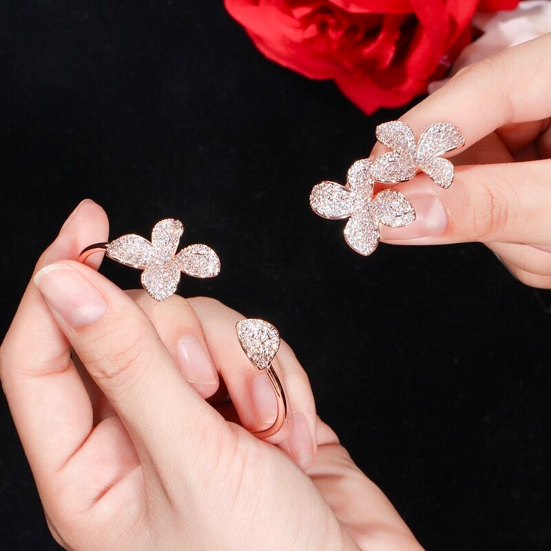 Wedding Jewelry - Cubic Zirconia Bridal Bracelet - Available in Rose Gold and Silver