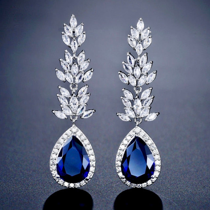 Wedding Jewelry - Cubic Zirconia Bridal Earrings - More Colors Available 