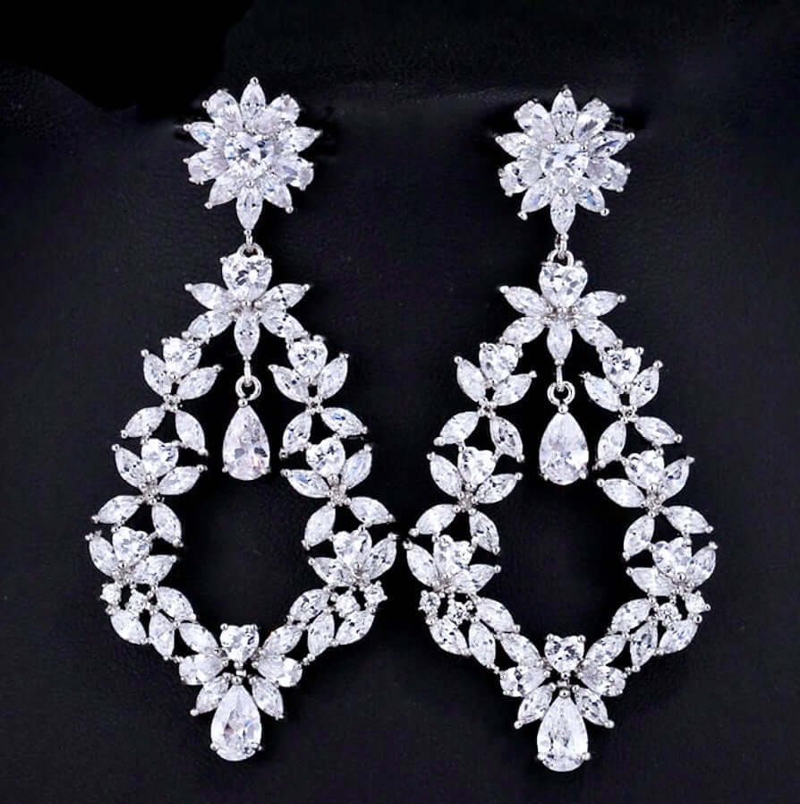Wedding Jewelry - Cubic Zirconia Bridal Earrings 