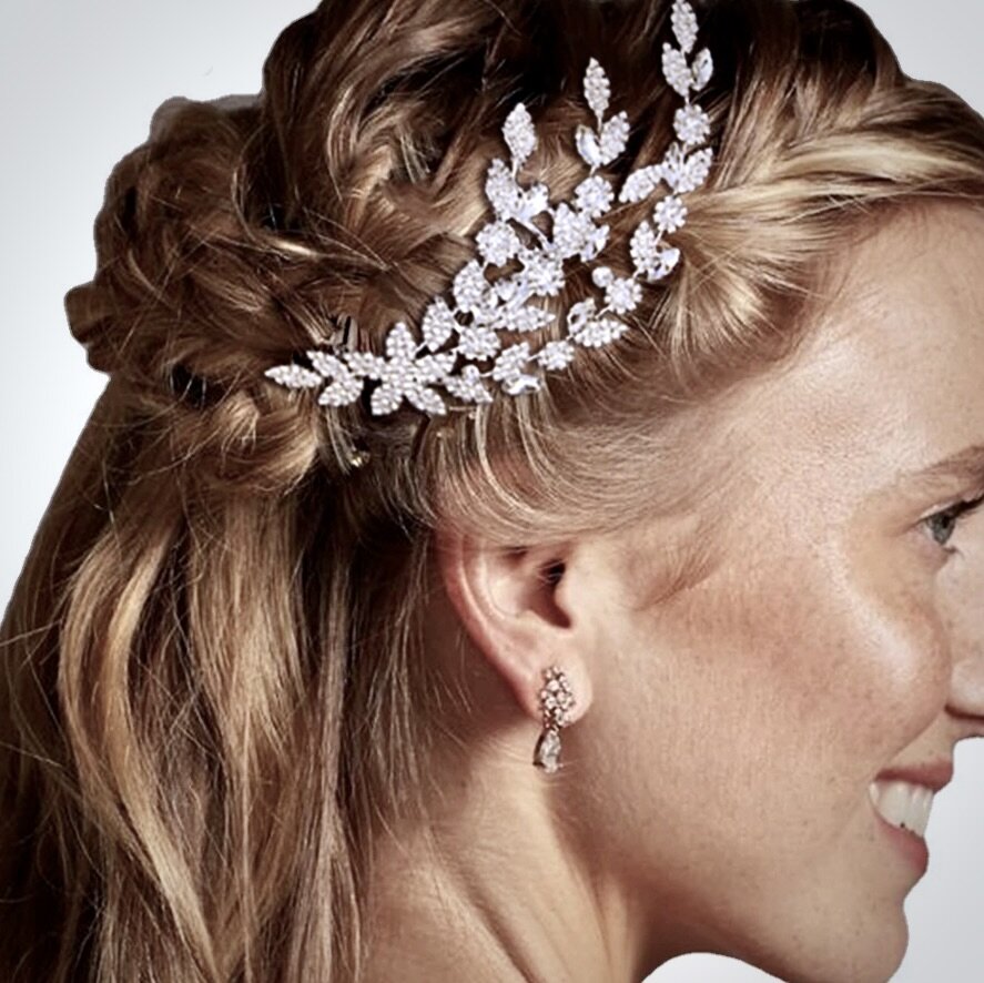 Wedding Hair Accessories - Silver Cubic Zirconia Bridal Hair Comb