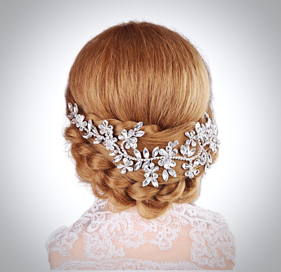 Wedding Hair Accessories - Silver Crystal Bridal Headband / Hair Vine