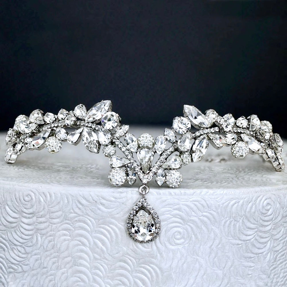 Wedding Hair Accessories - Cubic Zirconia Bridal Headdress - Available in Silver and Gold