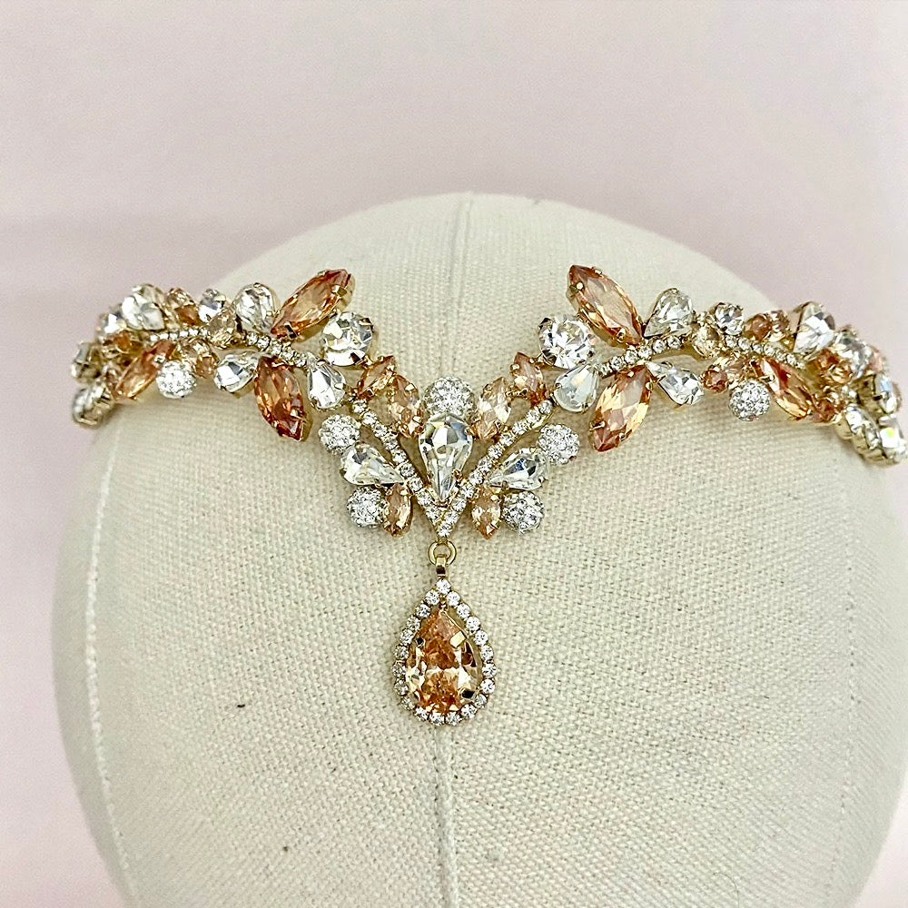 Wedding Hair Accessories - Cubic Zirconia Bridal Headdress - Available in Silver and Gold