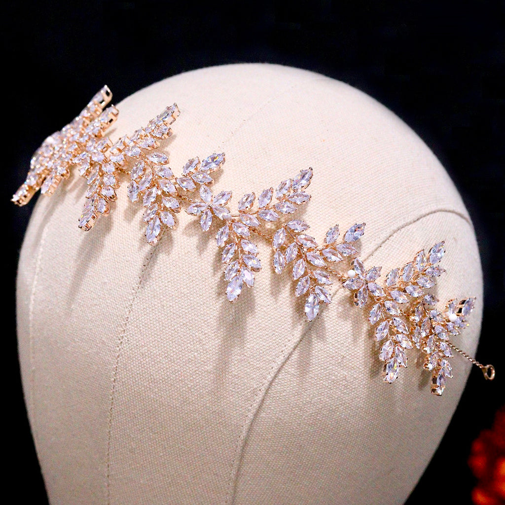 Wedding Hair Accessories - CZ Bridal Tiara Headdress / Headband - Available in Silver, Rose Gold and Yellow Gold