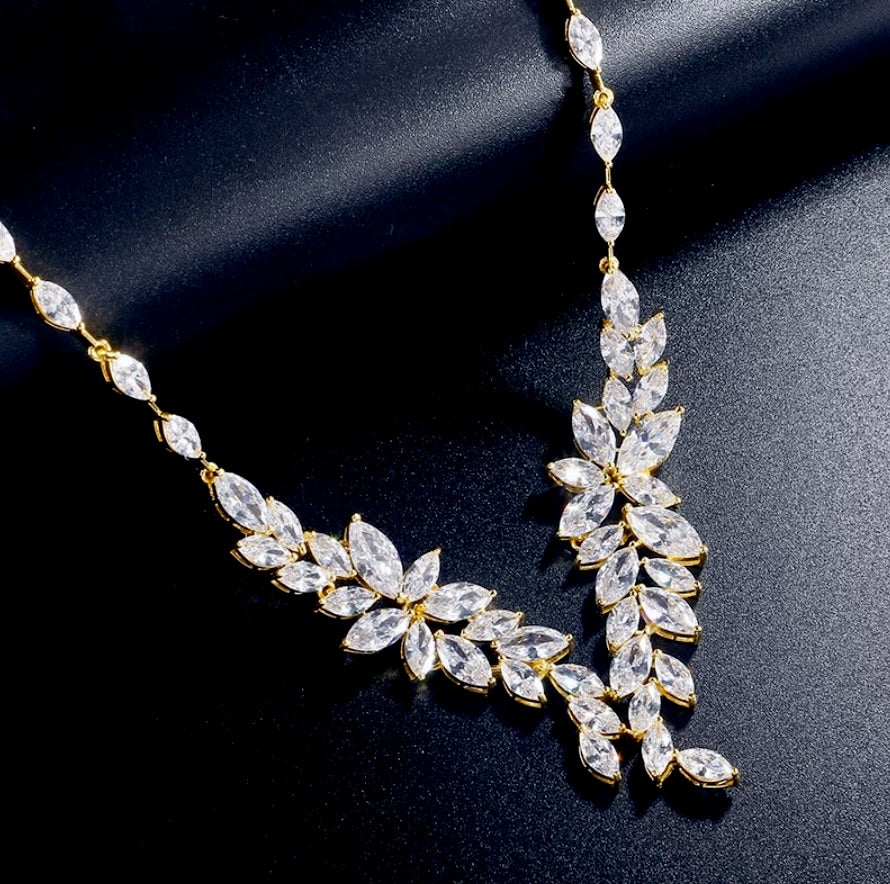 Wedding Jewelry - Luxury CZ Bridal Jewelry Set - Available Silver, Rose Gold and Yellow Gold