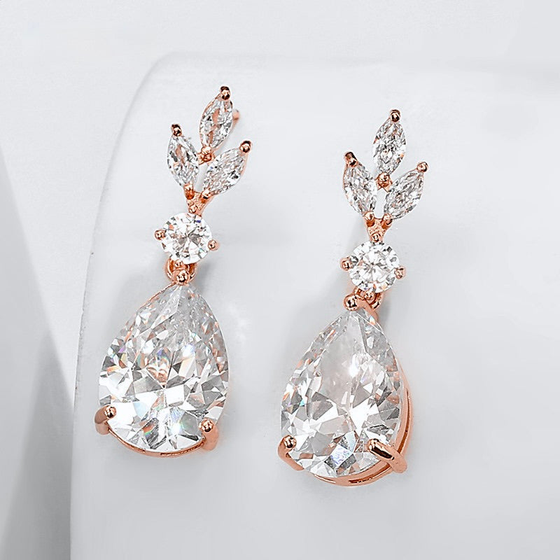 Wedding Jewelry - Cubic Zirconia Bridal Jewelry Set - Available Silver, Rose Gold and Yellow Gold