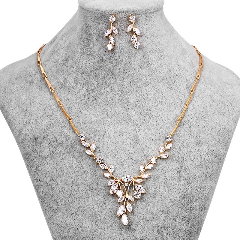 Wedding Jewelry - Cubic Zirconia Bridal Jewelry Set - Available in Silver and Gold