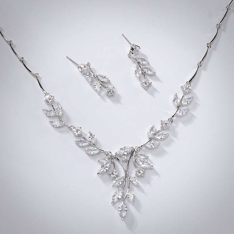 Wedding Jewelry - Cubic Zirconia Bridal Jewelry Set - Available in Silver and Gold