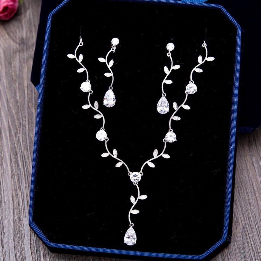 Wedding Jewelry - Cubic Zirconia Bridal Jewelry Set - Available in Silver, Rose Gold and Yellow Gold