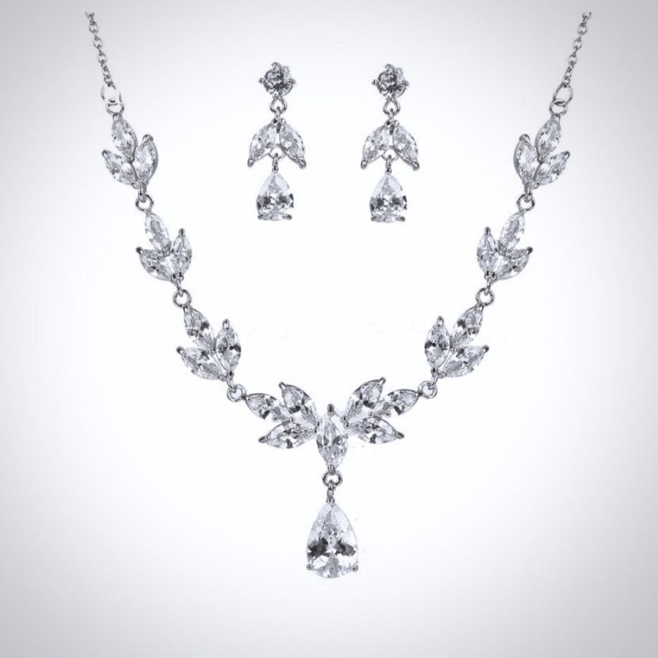 Wedding Jewelry - Cubic Zirconia Bridal Jewelry Set - Available Silver and Gold