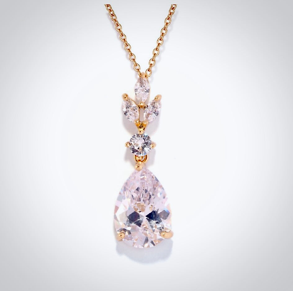 Wedding Jewelry - Cubic Zirconia Bridal Jewelry Set - Available Silver, Rose Gold and Yellow Gold