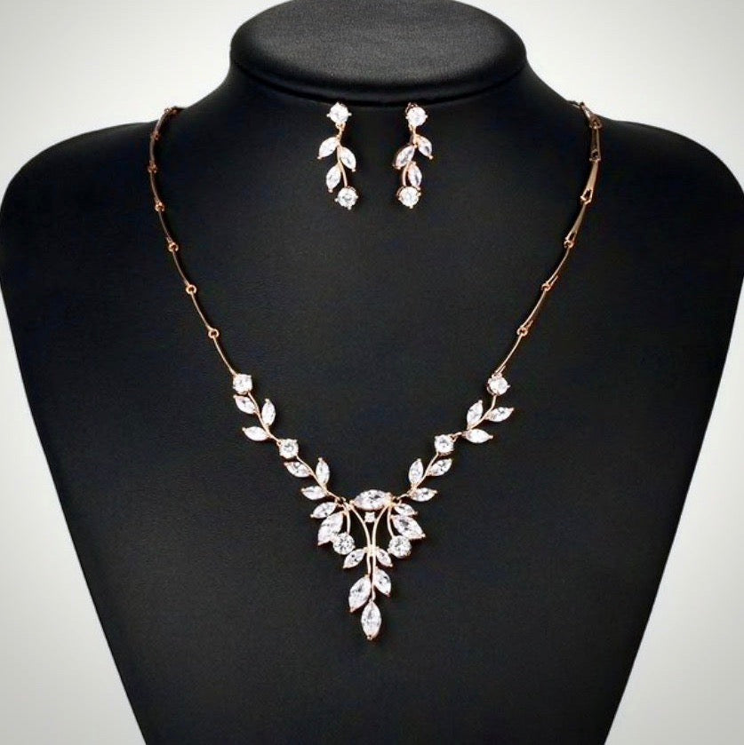 Wedding Jewelry - Cubic Zirconia Bridal Jewelry Set - Available in Silver and Gold