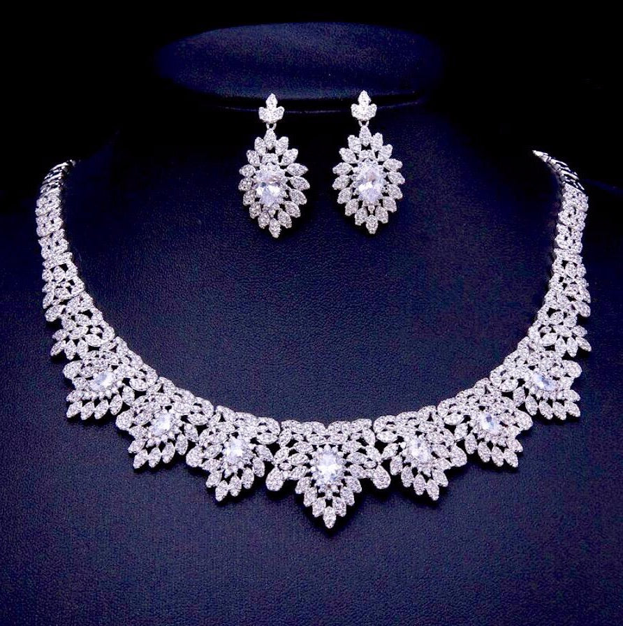 Wedding Jewelry - 3-Piece Luxury Cubic Zirconia Bridal Jewelry Set