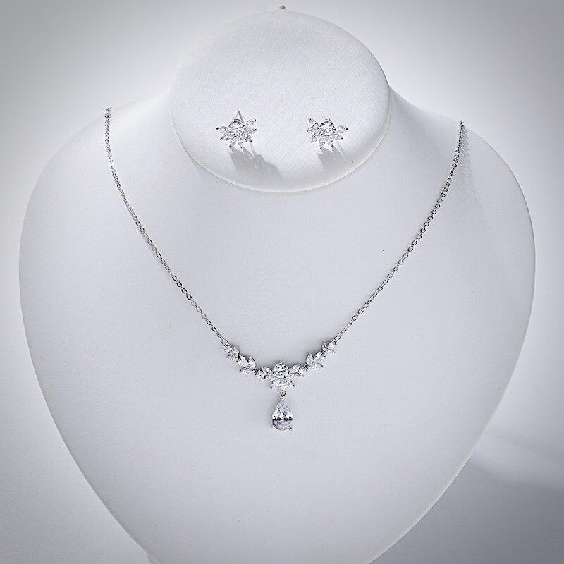 Wedding Jewelry and Accessories - Silver Cubic Zirconia Bridal Jewelry Set