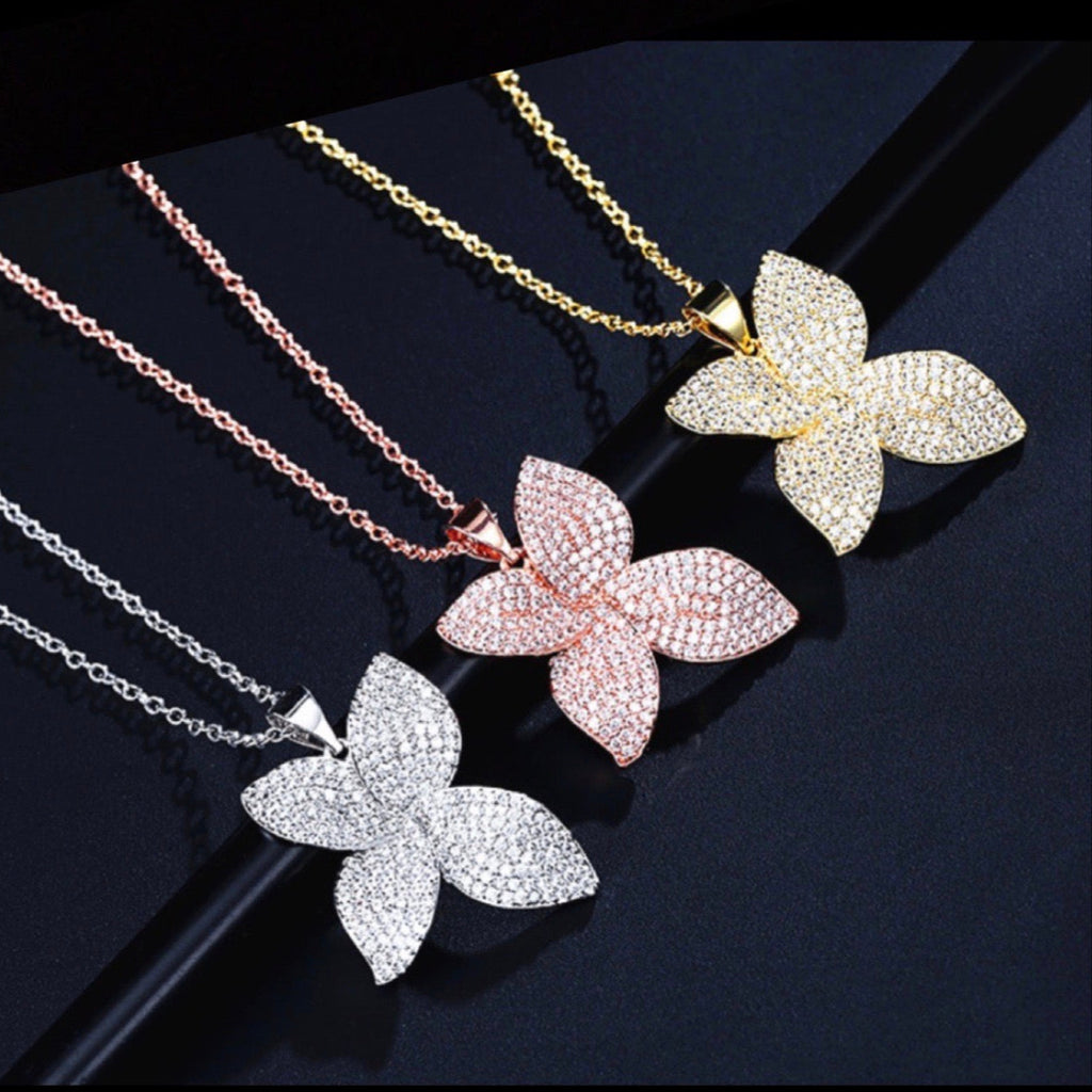 Wedding Jewelry - Cubic Zirconia Bridal Necklace - Available in Silver, Rose Gold and Yellow Gold