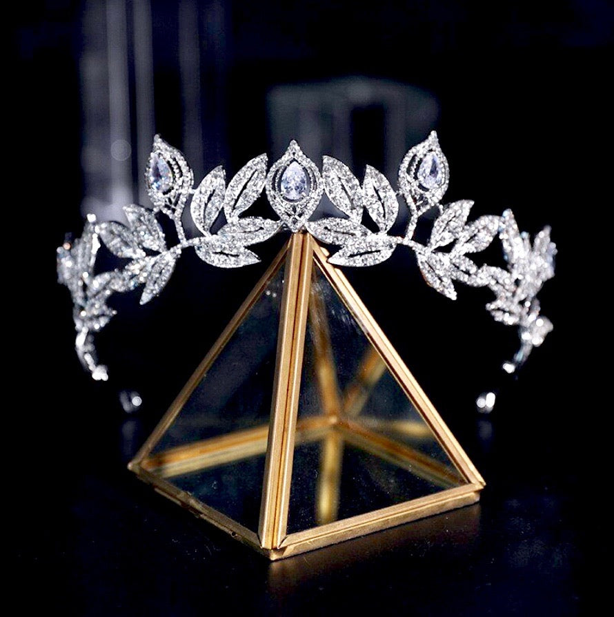 Wedding Hair Accessories - Silver Cubic Zirconia Bridal Tiara