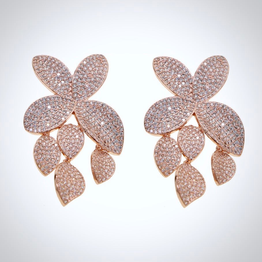 Wedding Jewelry - Cubic Zirconia Bridal Earrings - Available in Silver, Rose Gold and Yellow Gold 