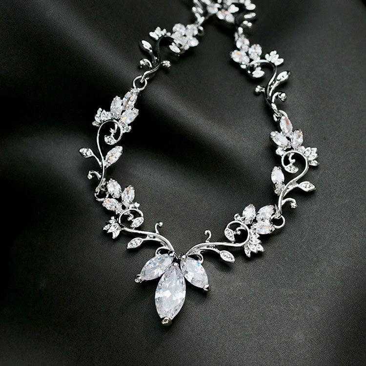 Wedding Jewelry - Silver Cubic Zirconia Bridal Jewelry Set