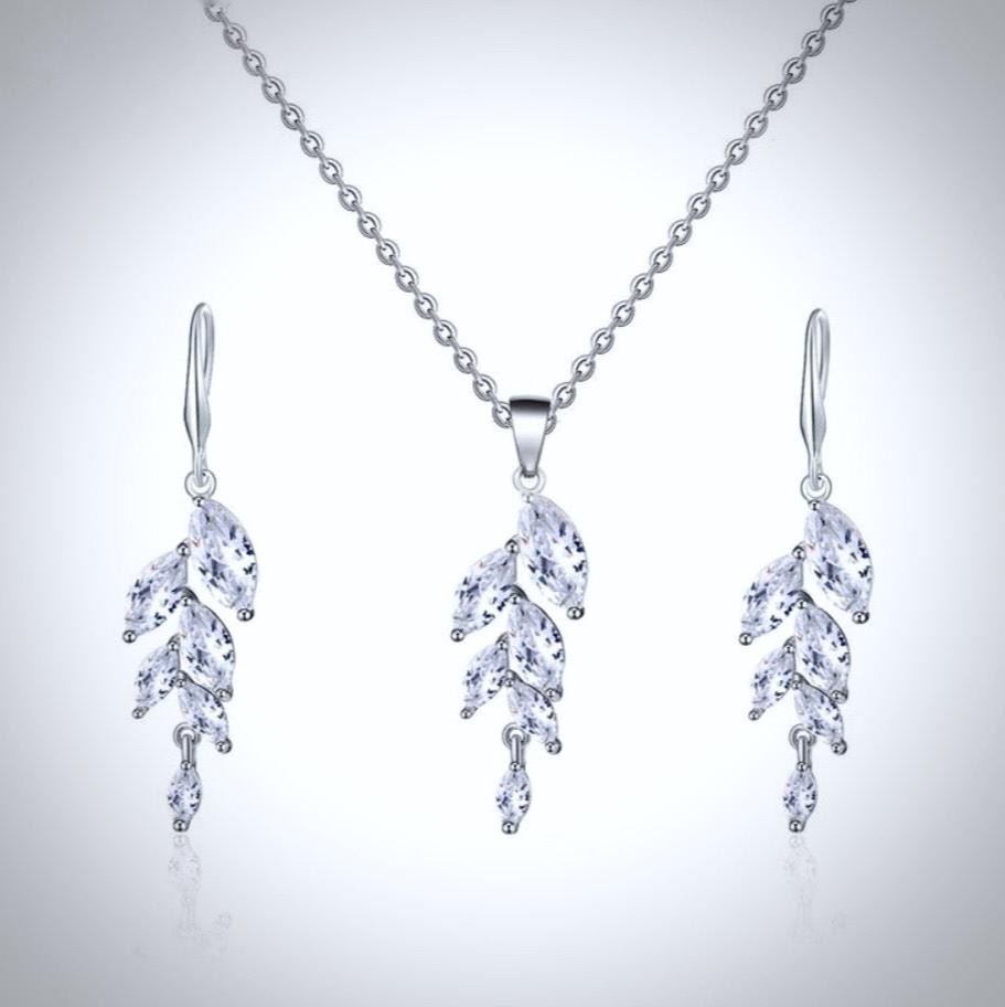 Wedding Jewelry - Cubic Zirconia Bridal Jewelry Set - Available in Rose Gold and Silver