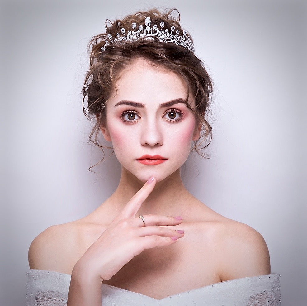 Wedding Hair Accessories - Silver Cubic Zirconia Bridal Tiara