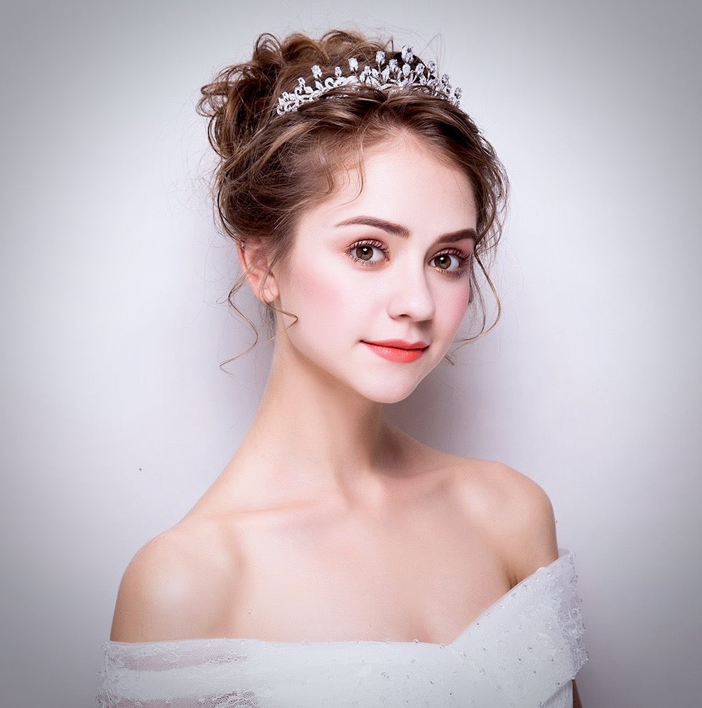 Wedding Hair Accessories - Silver Cubic Zirconia Bridal Tiara
