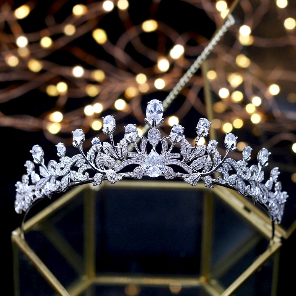 Wedding Hair Accessories - Silver Cubic Zirconia Bridal Tiara