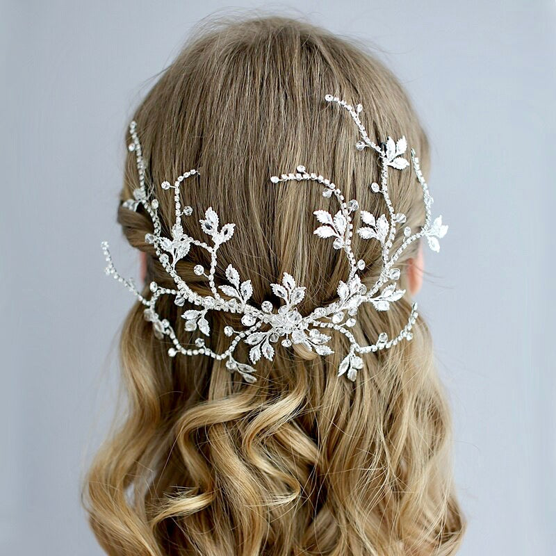 Wedding Hair Accessories - Silver Crystal Bridal Hair Vine