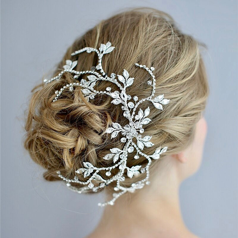 Wedding Hair Accessories - Silver Crystal Bridal Hair Vine