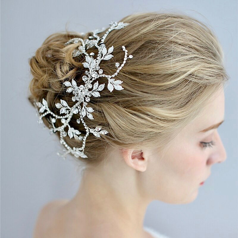 Wedding Hair Accessories - Silver Crystal Bridal Hair Vine