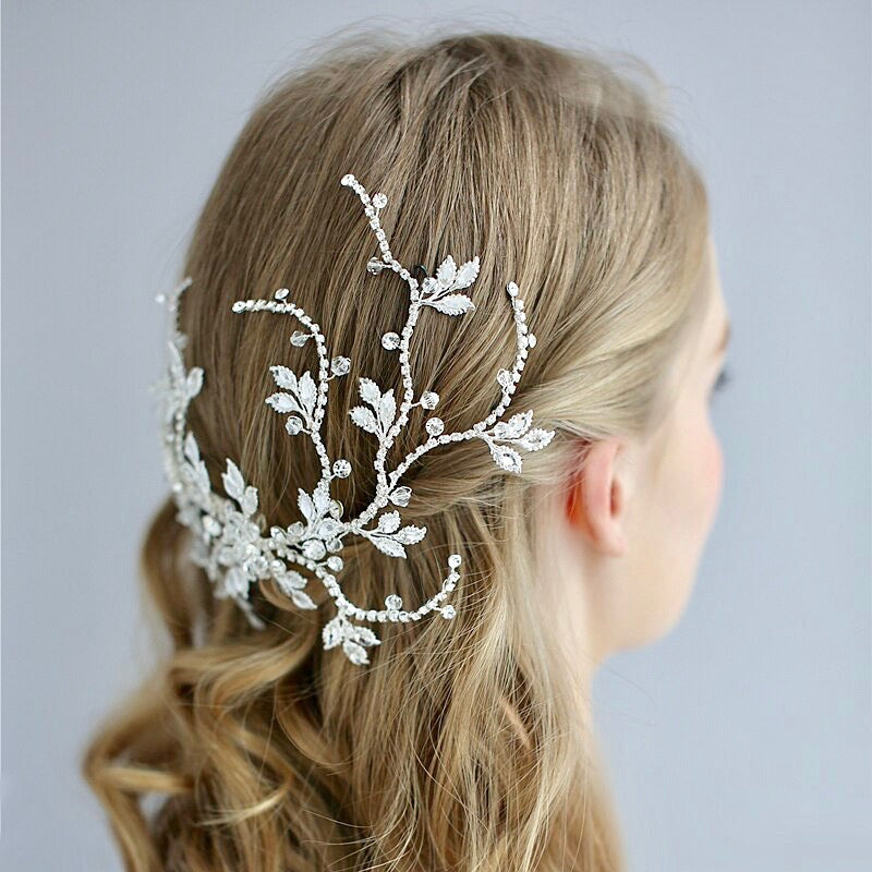 Wedding Hair Accessories - Silver Crystal Bridal Hair Vine