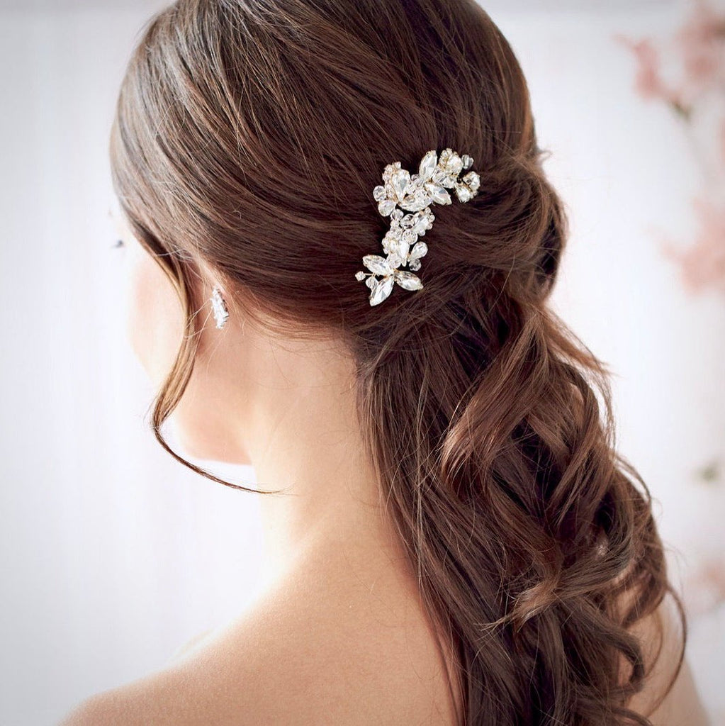 Wedding Hair Accessories - Crystal Bridal Hair Comb - Available in Silver, Rose Gold and Yellow Gold