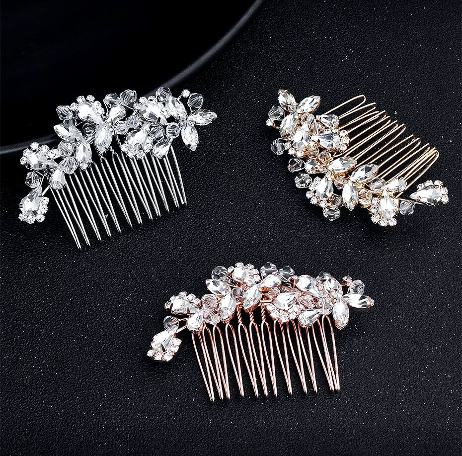 Wedding Hair Accessories - Crystal Bridal Hair Comb - Available in Silver, Rose Gold and Yellow Gold