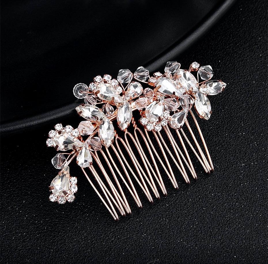 Wedding Hair Accessories - Crystal Bridal Hair Comb - Available in Silver, Rose Gold and Yellow Gold