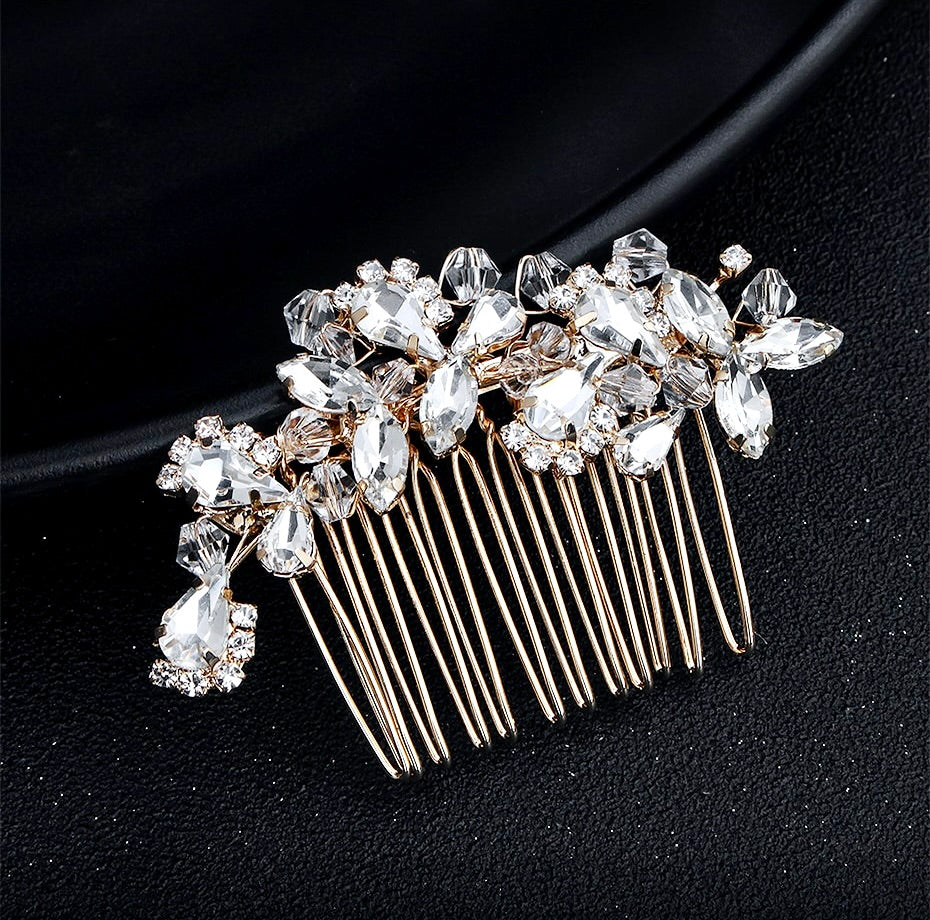 Wedding Hair Accessories - Crystal Bridal Hair Comb - Available in Silver, Rose Gold and Yellow Gold