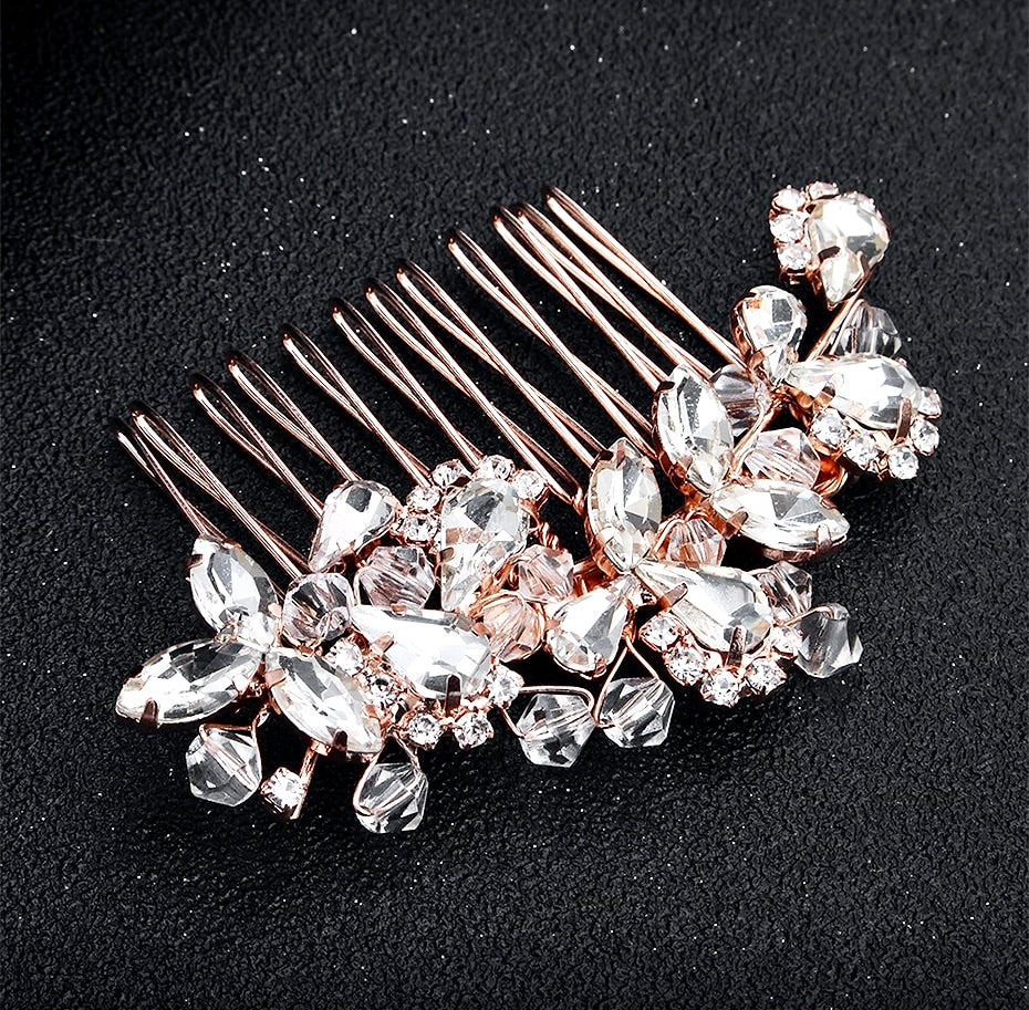 Wedding Hair Accessories - Crystal Bridal Hair Comb - Available in Silver, Rose Gold and Yellow Gold