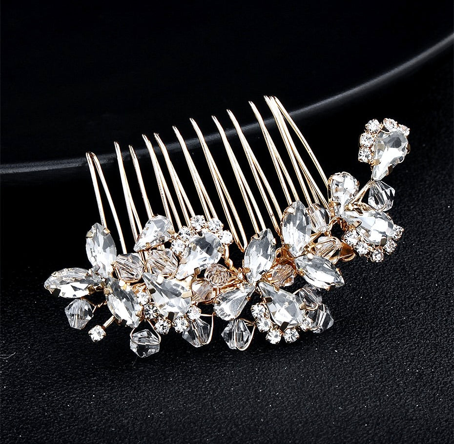 Wedding Hair Accessories - Crystal Bridal Hair Comb - Available in Silver, Rose Gold and Yellow Gold