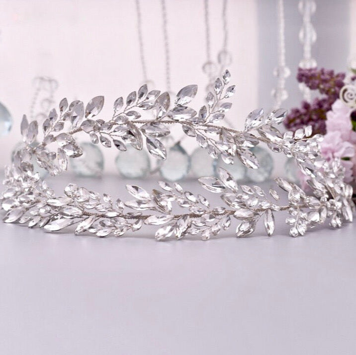 Wedding Hair Accessories - Silver Crystal Bridal Headband