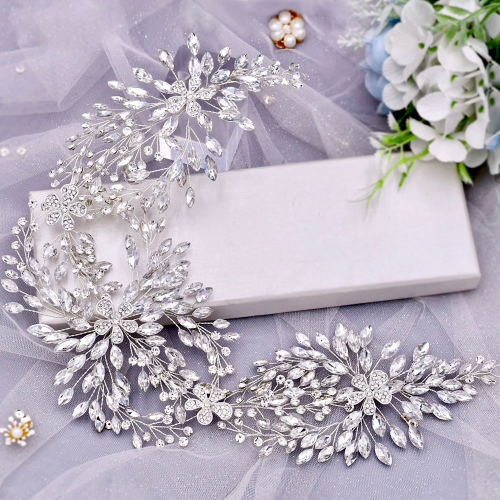 Wedding Hair Accessories - Silver Crystal Bridal Headdress