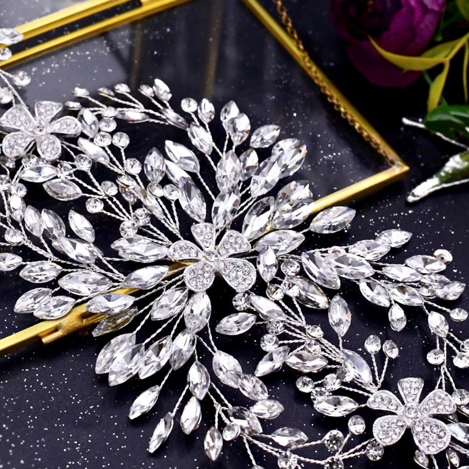 Wedding Hair Accessories - Silver Crystal Bridal Headdress