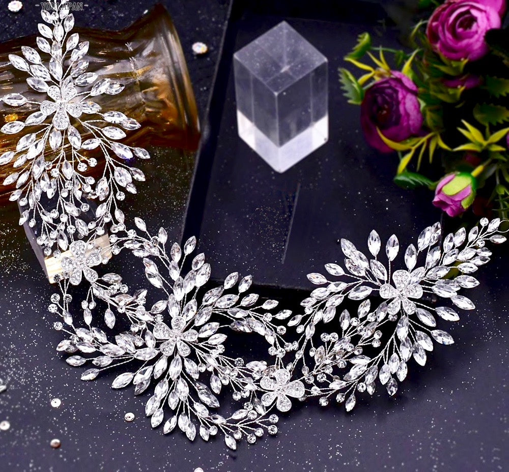 Wedding Hair Accessories - Silver Crystal Bridal Headdress