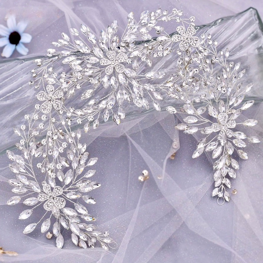 Wedding Hair Accessories - Silver Crystal Bridal Headdress