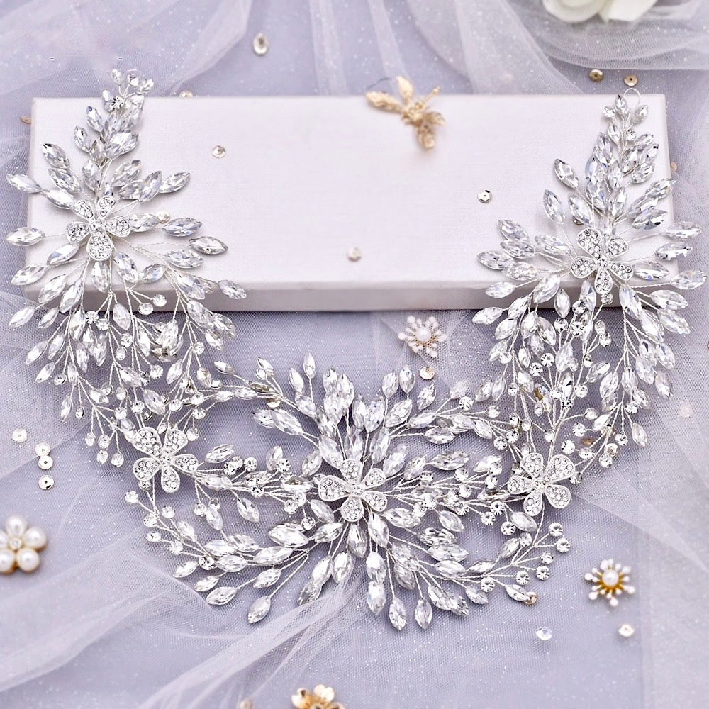 Wedding Hair Accessories - Silver Crystal Bridal Headdress