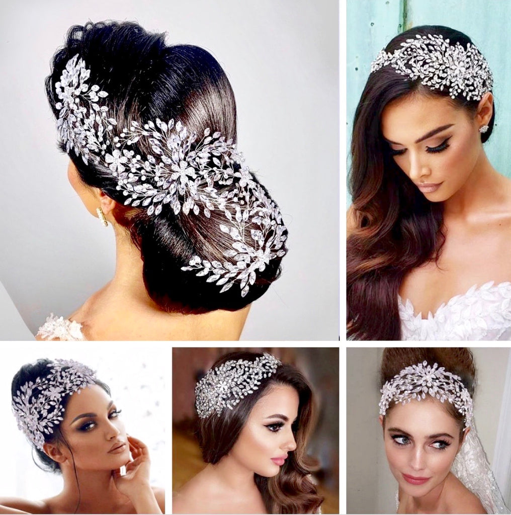 "Serenade" - Silver Crystal Bridal Headdress