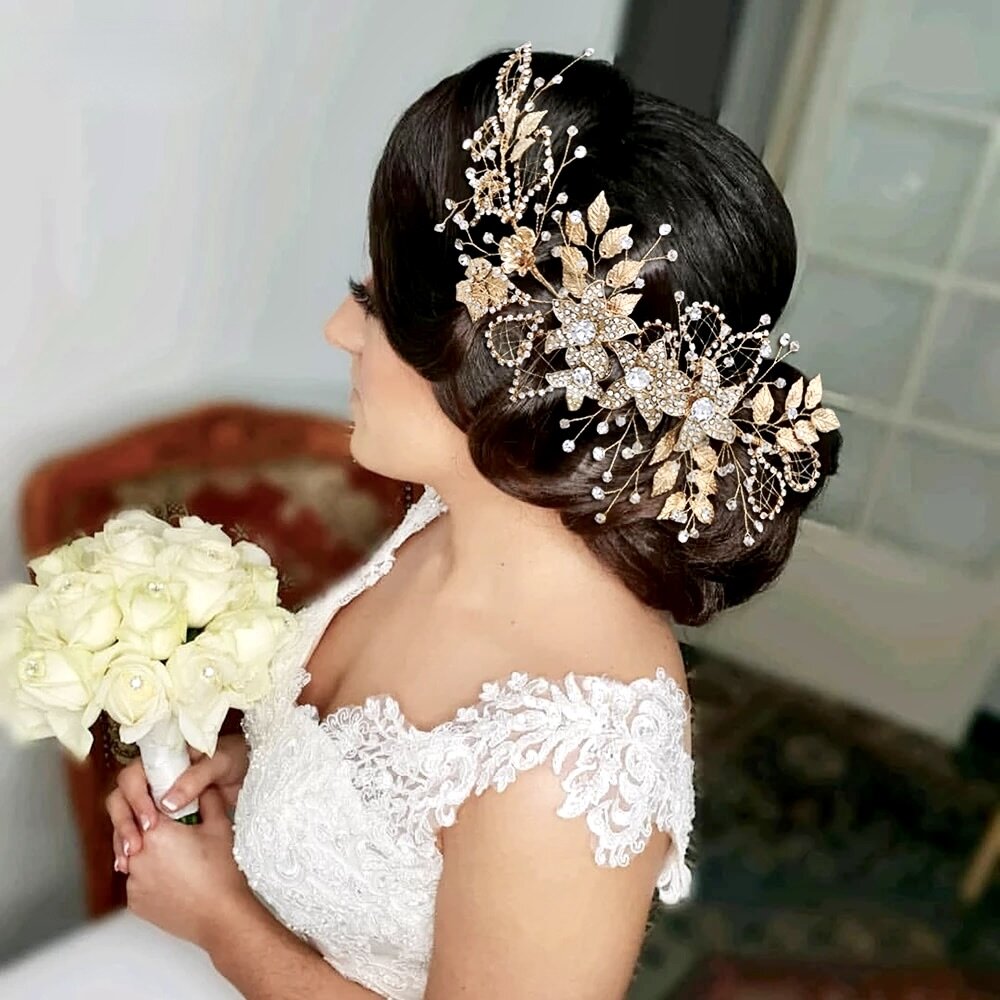 Wedding Hair Accessories - Crystal Bridal Headdress - Available in Silver and Gold