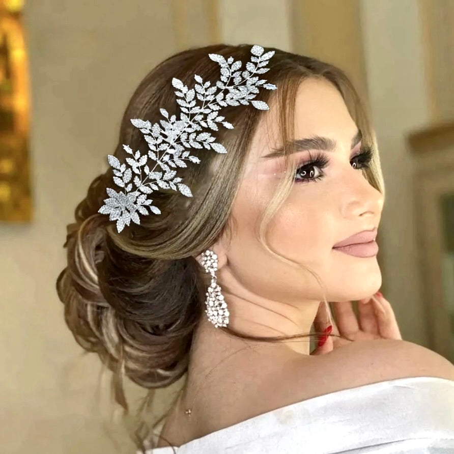 Wedding Hair Accessories - Silver Cubic Zirconia Bridal Headdress