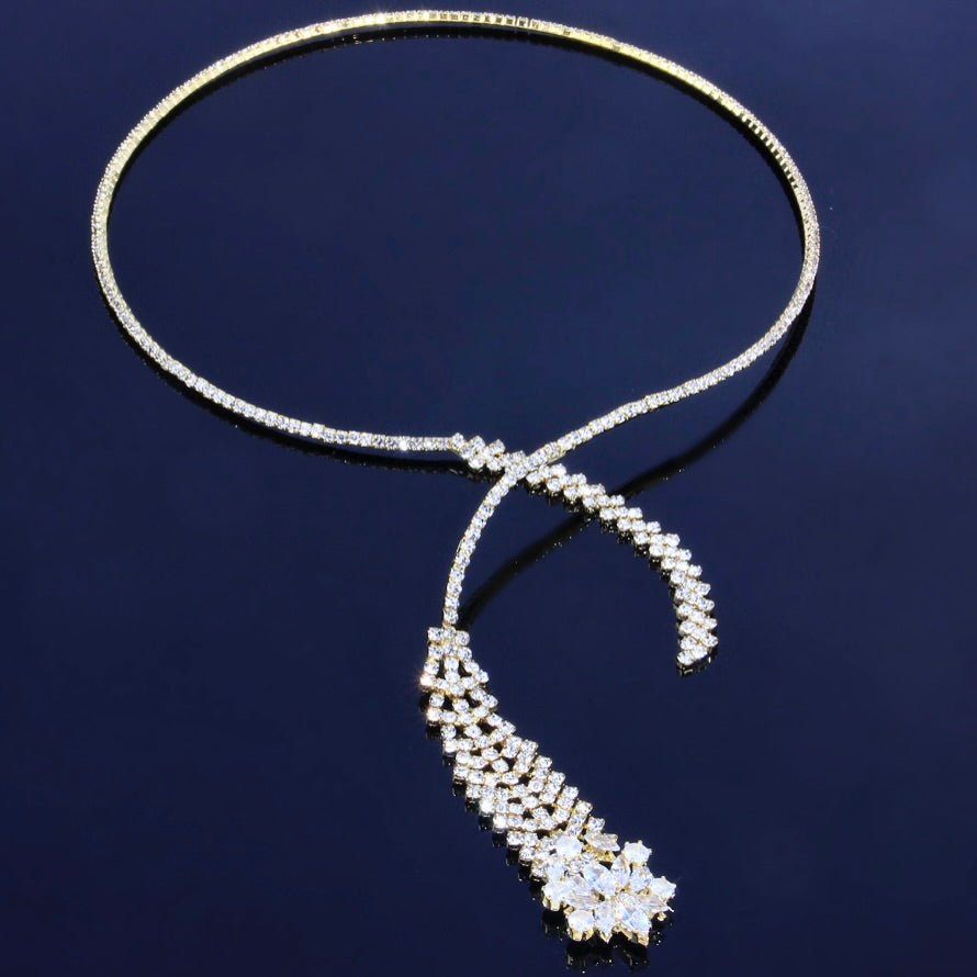 Wedding Jewelry - Crystal Bridal Necklace Set - Available in Silver and Gold