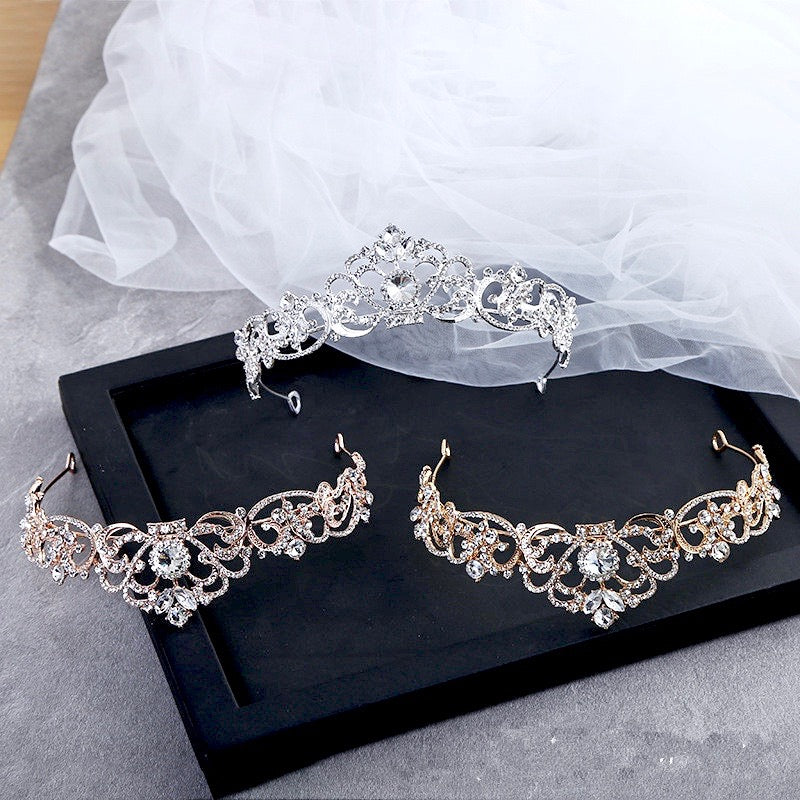 Wedding Hair Accessories - Rhinestone Bridal Tiara - Available in Silver, Yellow Gold and Rose Gold