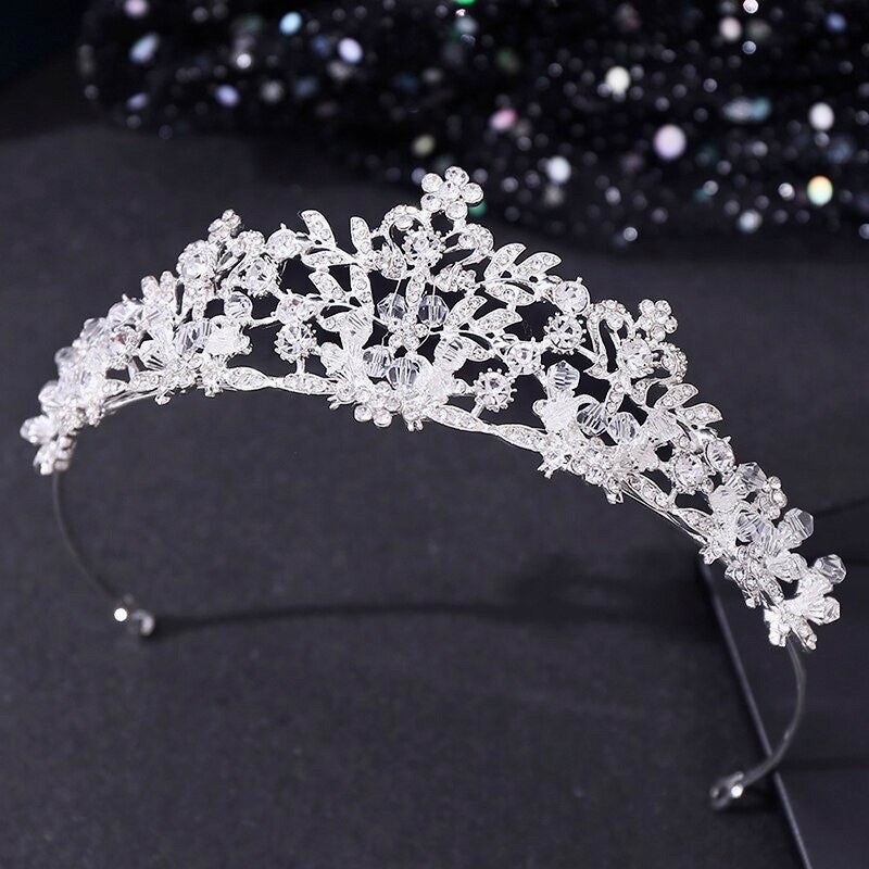 Wedding Hair Accessories - Crystal Bridal Tiara - Available in Silver and Rose Gold