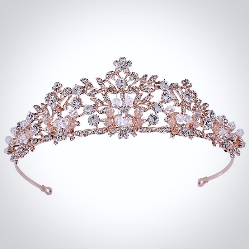 Wedding Hair Accessories - Crystal Bridal Tiara - Available in Silver and Rose Gold